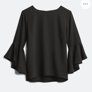 GoldRay Black Flounce Sleeve Women's Blouse Stitch Fix Small
